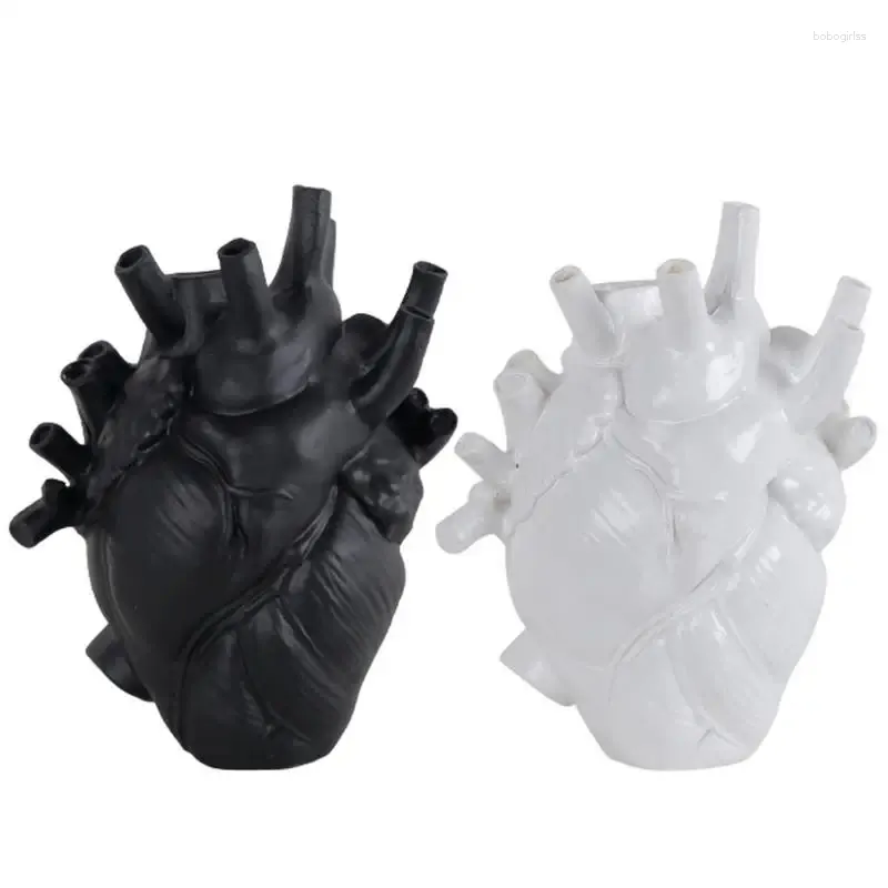 Vases Anatomical Heart Vase Resin Shape Flower Sculpture Pot Desktop Decoration Home Decor Wedding Gift