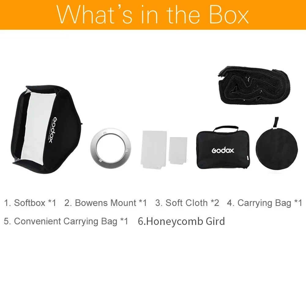 Large Diffuser Foldable Light Box With Bowens Mount 60x60cm