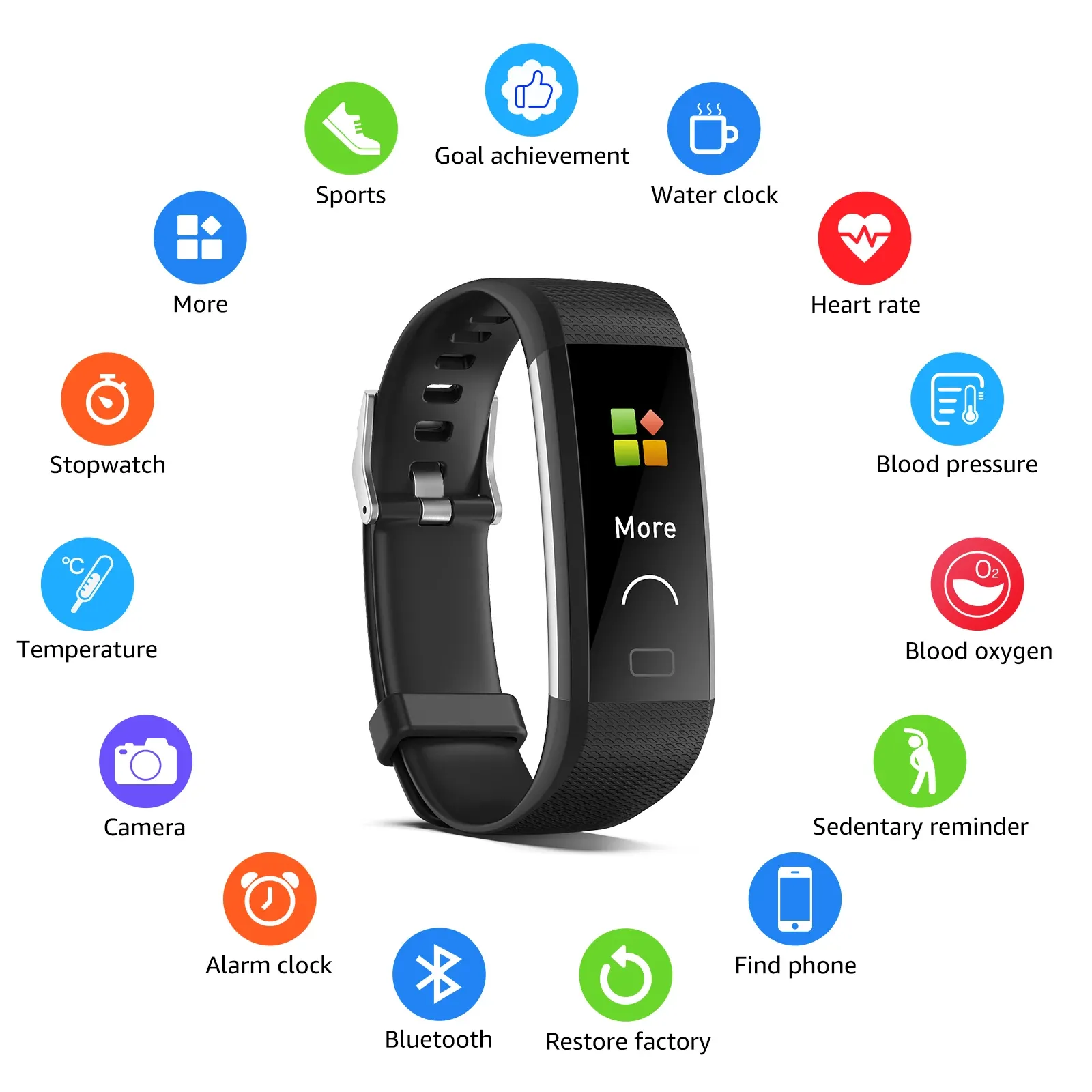 Pulseiras Smart Sport Sport Bracelet Health Pulseira 16 Modos de fitness 7 dias funcionando IP68 Resposta à prova d'água Calorie de temperatura