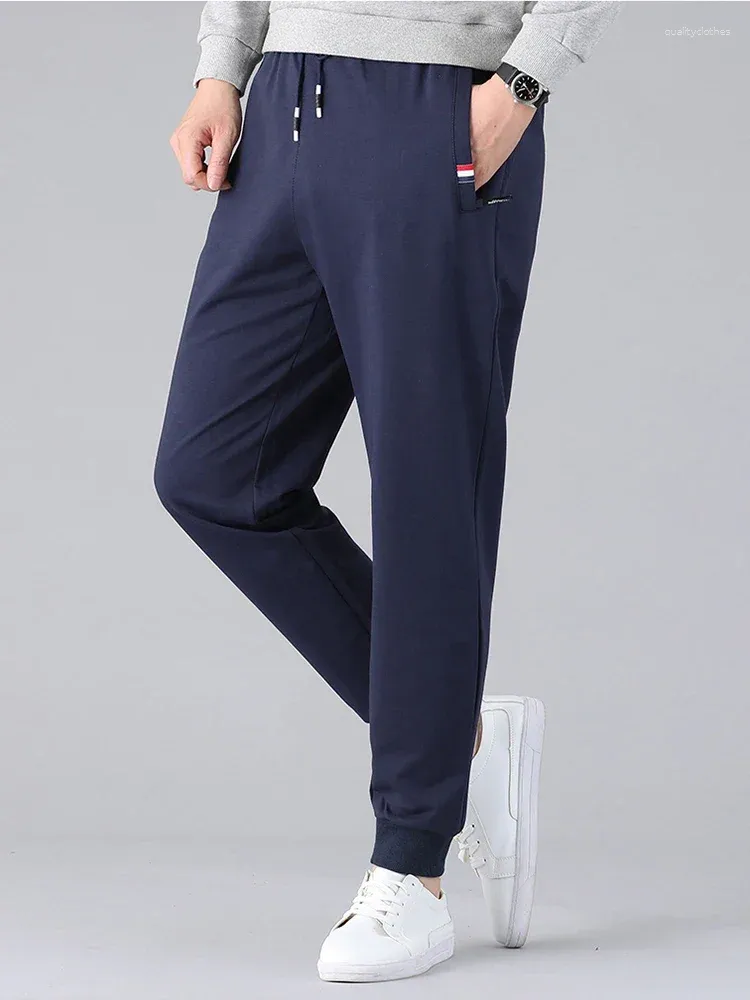 Pantalon masculin printemps d'été pantalons de survêtement pour hommes joggeurs de coton plus taille 7xl 8xl sportswear décontracté lâche avec poches zip