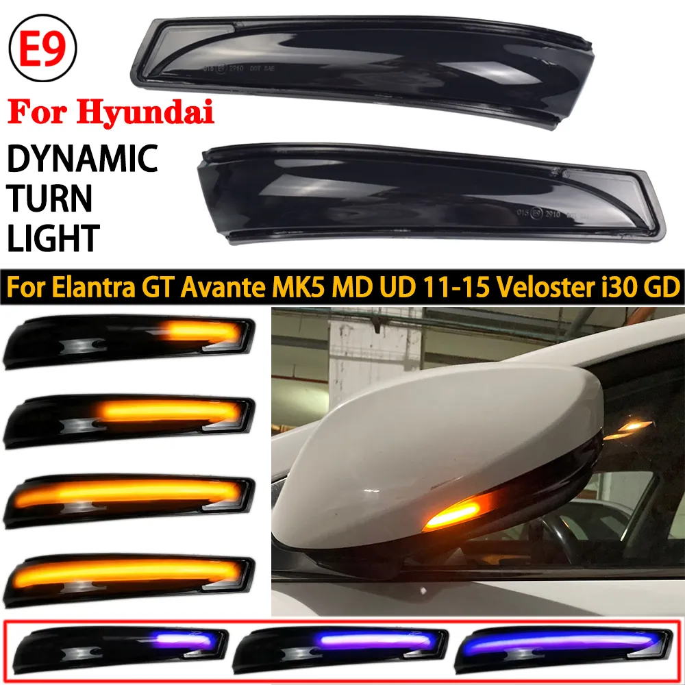 Dynamic Turn Signal Light Side Mirror Sequential Lamp Blinker Indicator For Hyundai Elantra GT Avante MK5 MD UD Veloster I30 GD