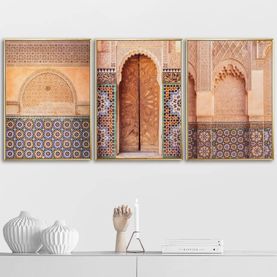 Maroko drzwi islam muzułmańskie życie cytaty ścienne na płótnie malowanie plakatów nordyckich i drukowania zdjęć ściennych do wystroju salonu