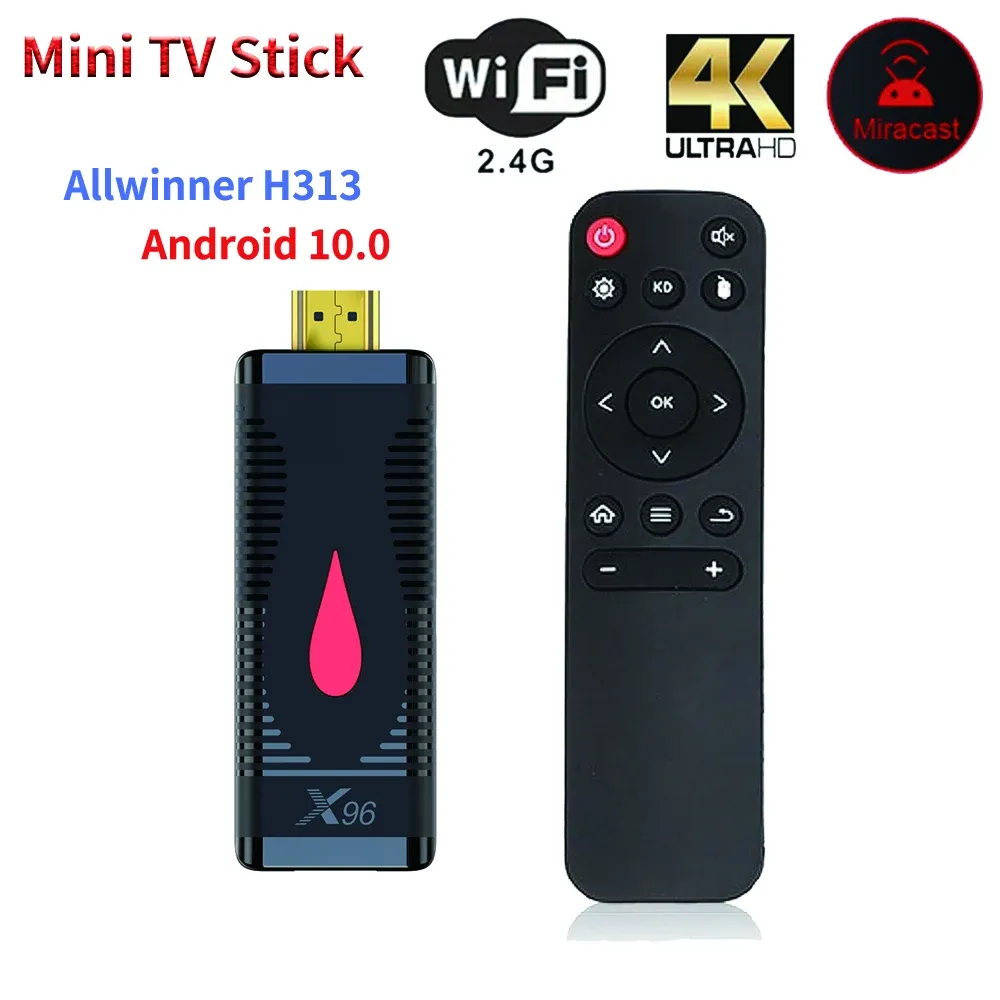 Stick x96 S400 Smart Fire TV Stick Allwinner H313 4K Media Player Android 10 TV Box 2.4G 5G WiFi 2G16G TV Dongle Odbiornik PK S96 Stick