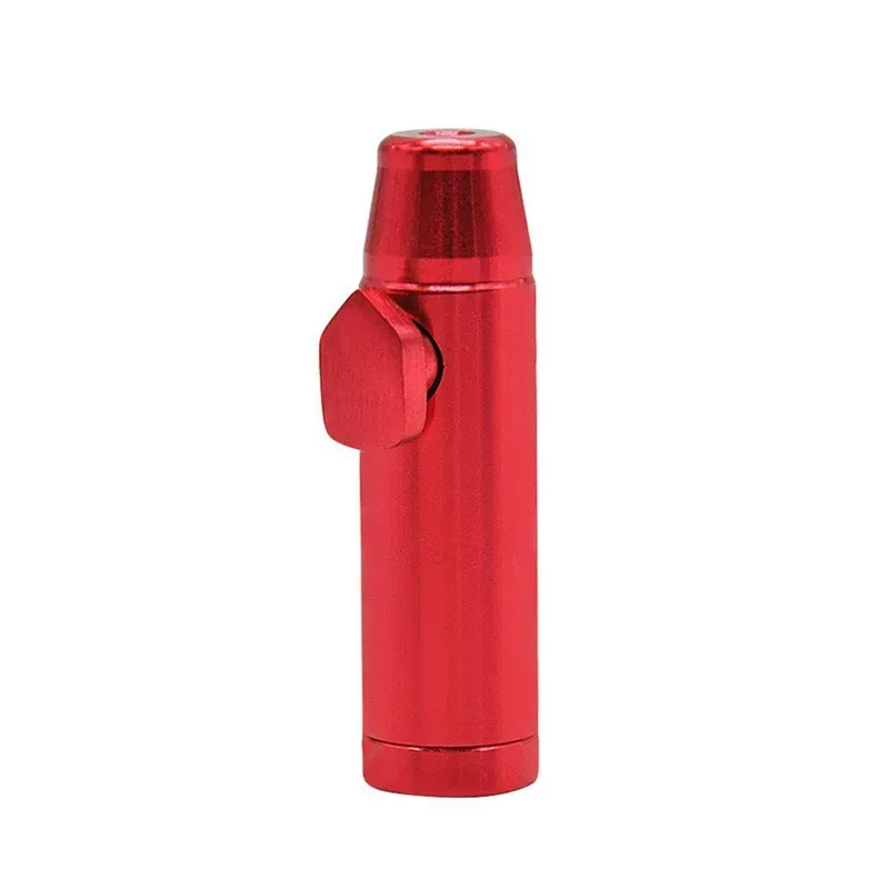 Bullet Shape Metal Snuff Snorter Sniffer Pipe Tobacco Pipes Cigarette Dispenser Mini Sniff Metal Tube Nasal Aluminum Bottle Bullet-shaped Rocket Portable Smoking