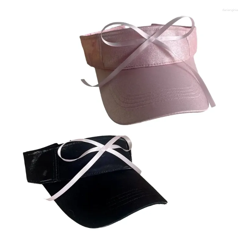 Bérets Girl Nacreous Baseball Hat Balletcore Bow Top vide pour le printemps d'été