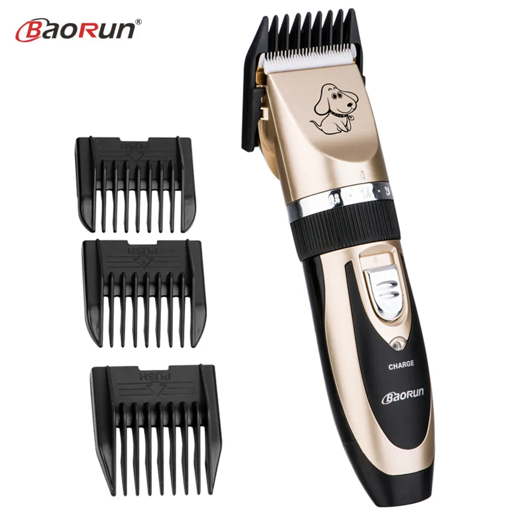 Baorun Professional Electric Pet Dog Hair Trimmer Rechargeble Animal Grooming Clippers Cat Shaver Haitcut Machine 110-240V AC