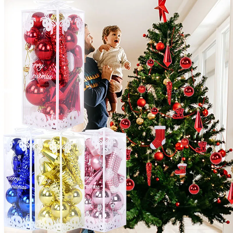 21PCS Christmas Ball Ornaments Xmas Tree Hanging Decorations Ice Pendants For Home Holiday And Party Decoration Navidad New Year