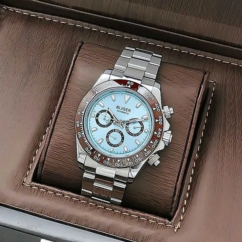 Auténtico reloj mecánico para hombres Cinturón de acero personalizado de acero personalizado multifuncional de acero personalizado impermeable