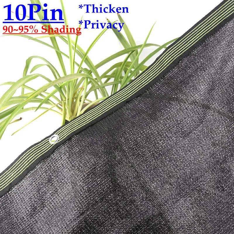 Anti-UV Sunshade Net, Black HDPE Shading Net, Garden Yard, Sun Shelter, Safety Fence Nets, Home Privacy Nets, 10pin, 90% New New