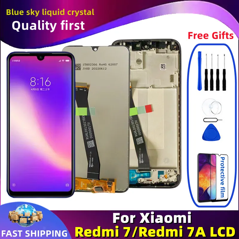 Для оригинального Xiaomi Redmi 7 M1810F6LG M1810F6LH LCD 7A с кадром дисплея с сенсорным экраном замена дигитазатора.