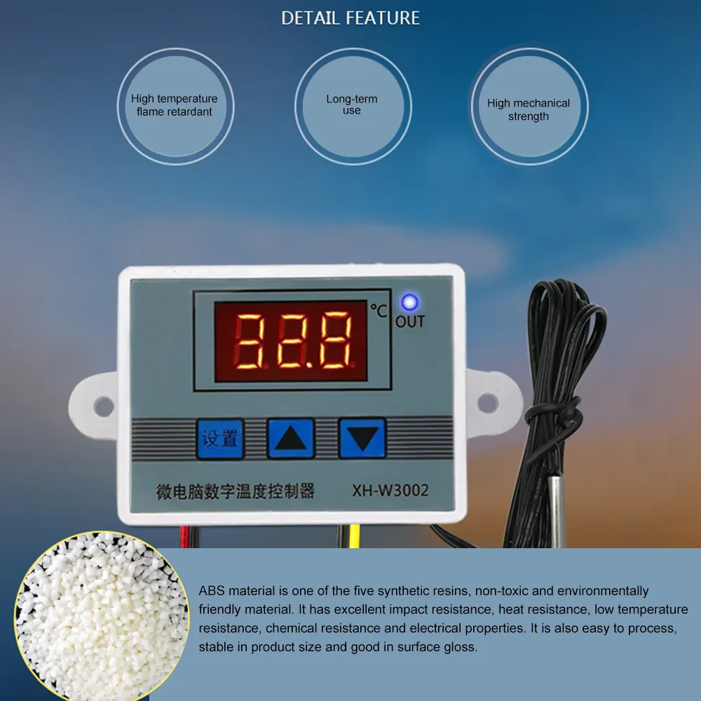 10a 12 V 24 V 220V Digital LED-Temperaturregler XH-W3002 für Inkubatorkühlungs- und Heizschalter Thermostat NTC-Sensor