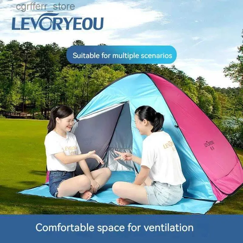 Toy Tents Park Picnic Tent extérieur Seaside plage Suncreen Protection de pluie entièrement automatique ouverte 3-4 personnes Portable Childrens Tent L410