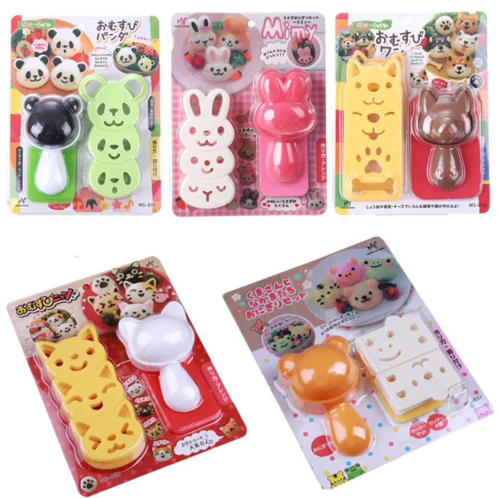 1 Set Sushi Mold Rice Ball Cartoon Cat Pattern Bento Nori Kitchen Decor Sand For Baby Kids Tools 240328