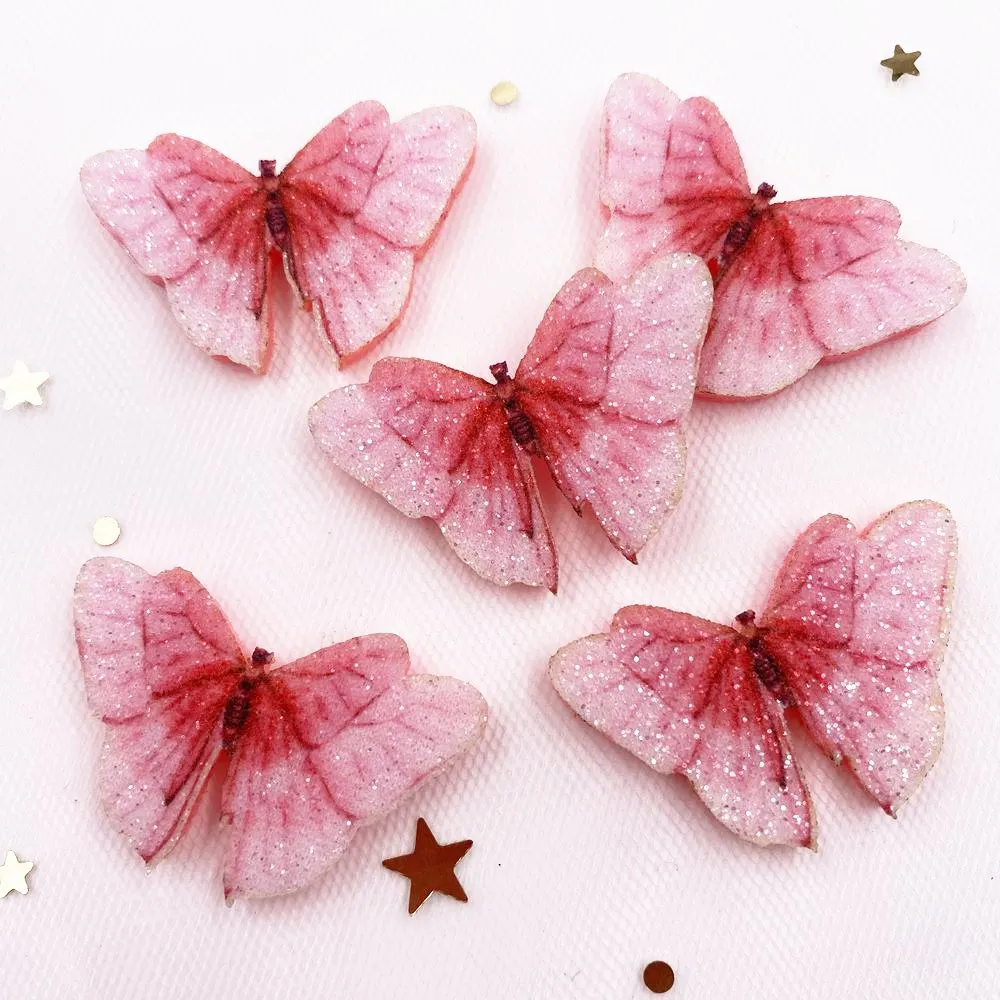 Neue 10pcs Filz Stoff Glitzer Paillette Bunte niedliche Schmetterling Applique Hochzeit DIY NEWING PATTION Accessoires Diy Bastelmittel