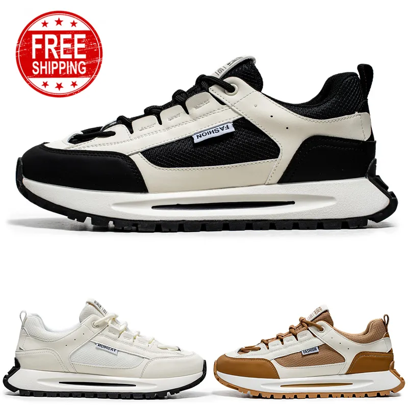 Livraison gratuite hommes femmes chaussures de course faible à lacets confort noir blanc kaki mens entraîneurs sport sneakers gai