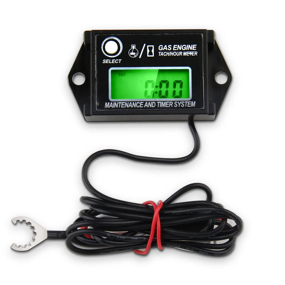 LCD Digital RPM Tach Hour Meter Tachometer For Gas Engine 2/4 Stroke With Backlight