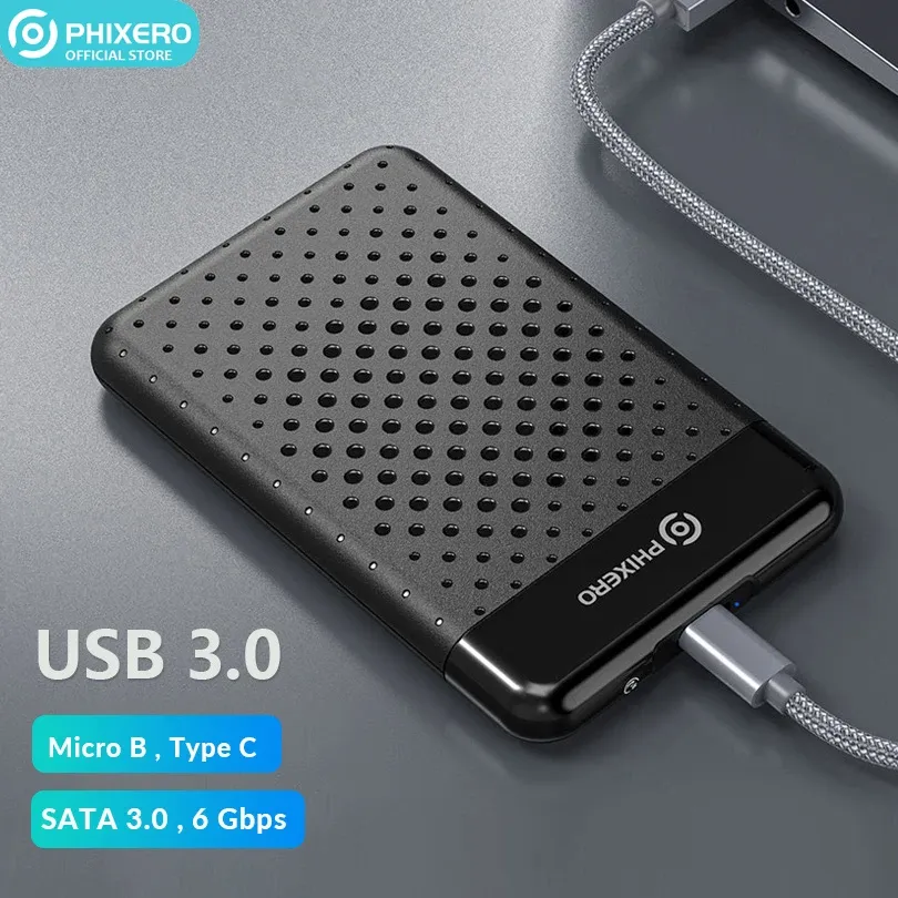 Корпус Phixero 2,5 дюйма SATA SSD Внешний корпус USB 3.0 HDD -привод тип C UASP 5 Гбит / с 6 Гбит / с USB3
