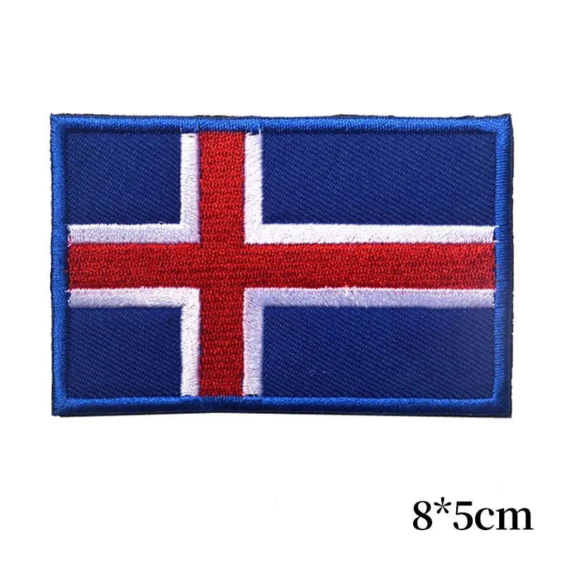 Nordic Country Sticked Patches Island Norway Schweden Dänemark Finnland Schweizer Flagge Taktische militärische Moral Abzeichen für Rucksack