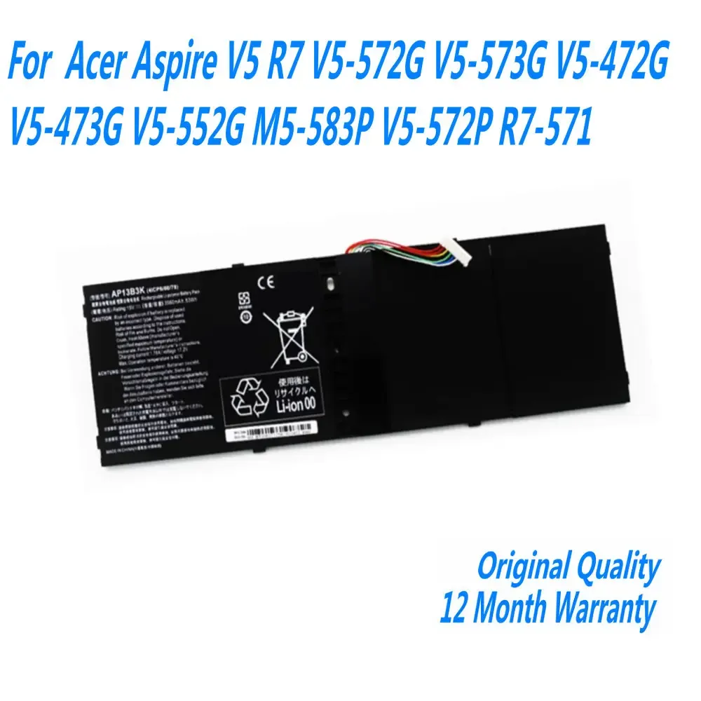 Baterie Nowe 15.2V AP13B3K AP13B8K Bateria laptopa dla Acer Aspire V5 R7 V5572G V5573G V5472G V5473G V5552G M5583P V5572P R75771