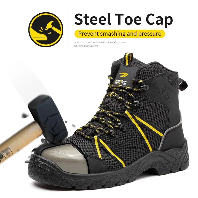 Boots Travail Sénalisation Chaussures pour hommes Indestructible Steel Toe Sécurité Boots