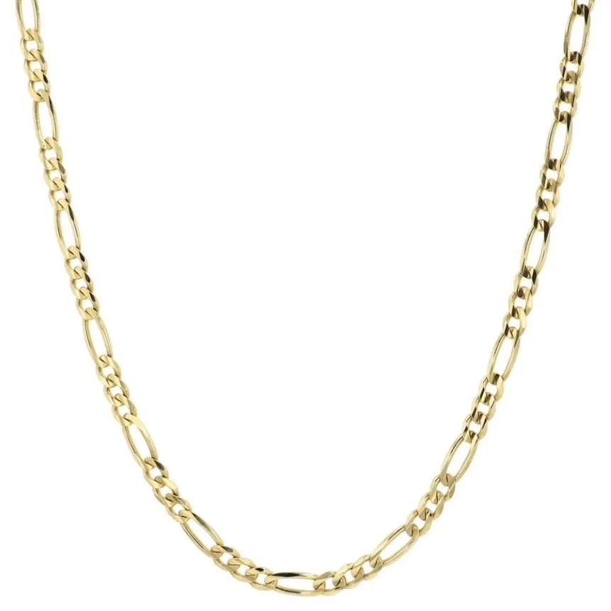 14k gult guld solid 2mm tunt kvinnor figaro kedja länk halsband 18 257c