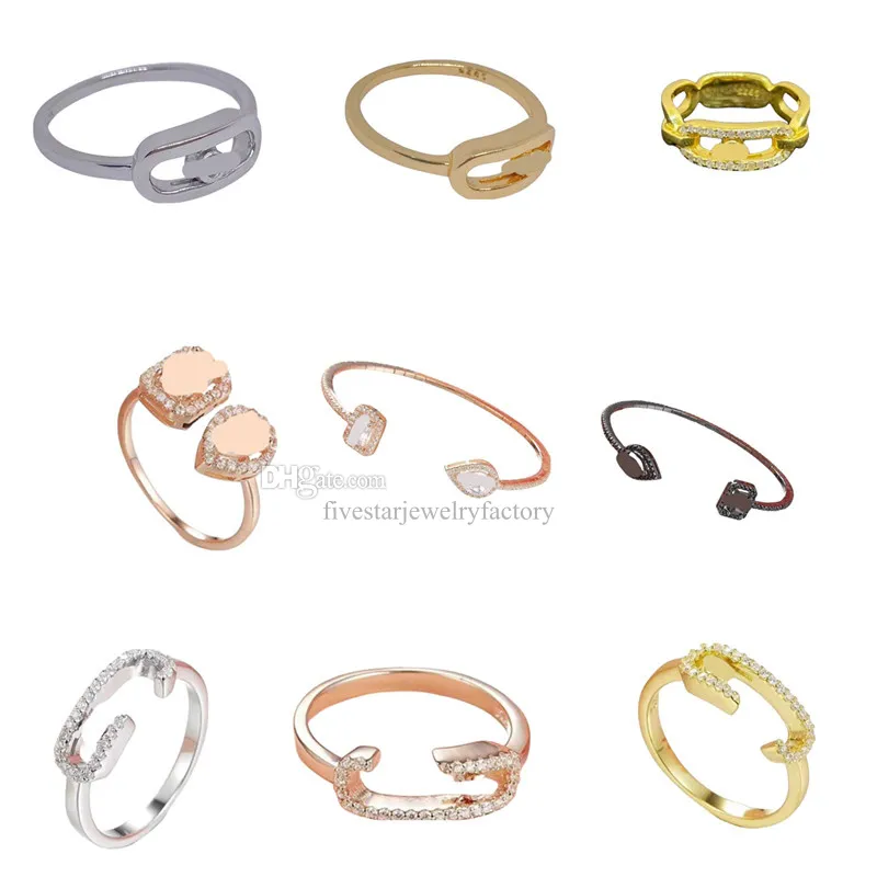 Zeit 925 Pure Silver French Luxury Classic Romantic Jewelry Serie drei Event Diamond Move Diamond Damen Ring Engagement Ring