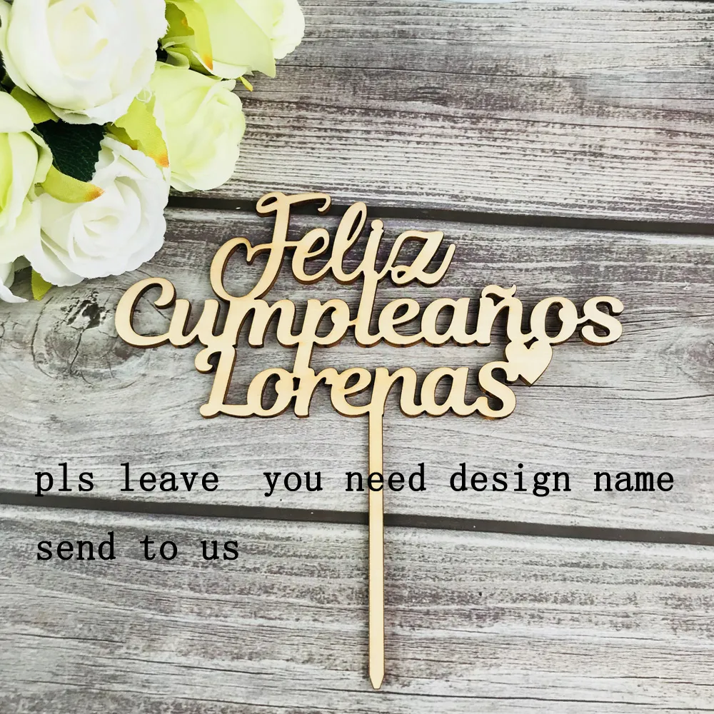 Personalized name Happy Birthday in spanish Cake Topper,Custom gold Children's Birthday Cake Topper,Stylish Topper Party Decor