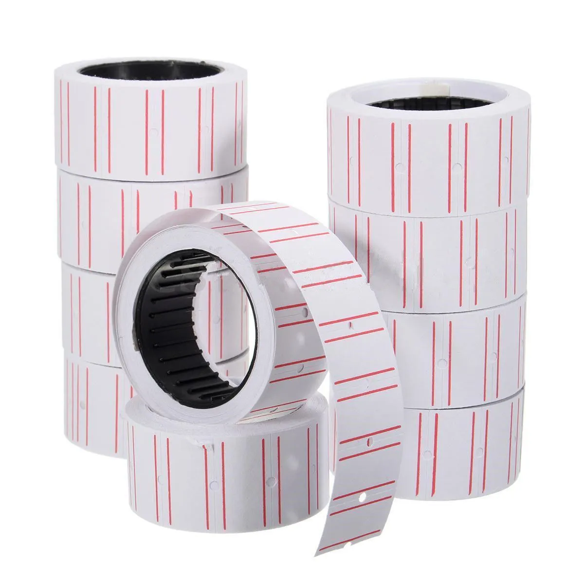 10 Rolls Prijs Gun Label Labels 20 x 12 mm Paper Tag Prijskaartjes Mark Witte sticker voor MX-5500 Rolls Bulksets Nieuw