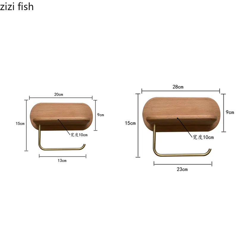 Solidne drewno mosiężne uchwyt tkanek papierowy uchwyty do rolki toaletowe uchwyt na ścianę wiszące serwetki na ręczniki papierowe półka ścienna
