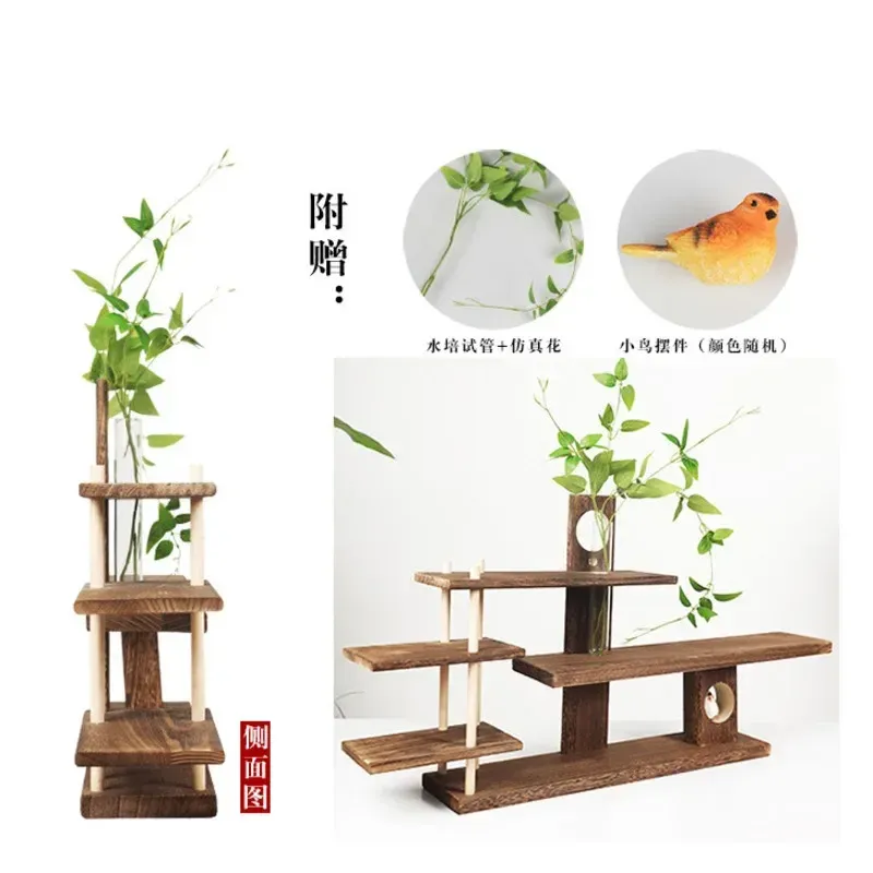 Bogu Shelf Tea Set Storage Shelves Desktop Living Room Wall Chinese Wooden Kung Fu Tea Cup Stand Floral Display Organizer