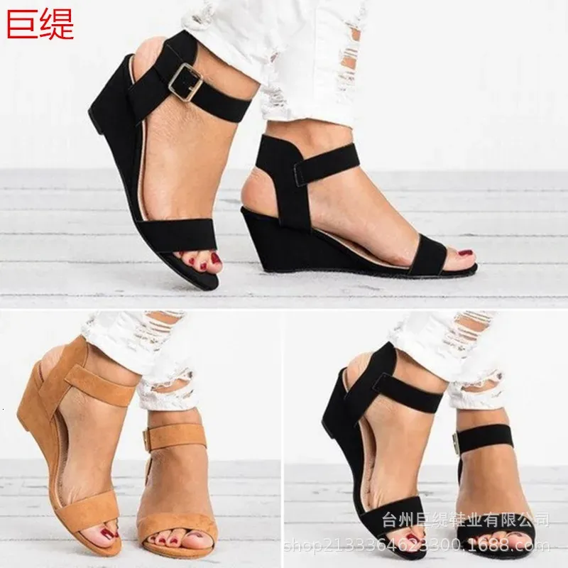 Summer Platform Sandals Fashion Women Sandal Wedges Shoes Casual Woman Peep Toe Black Causal sdc3 240328