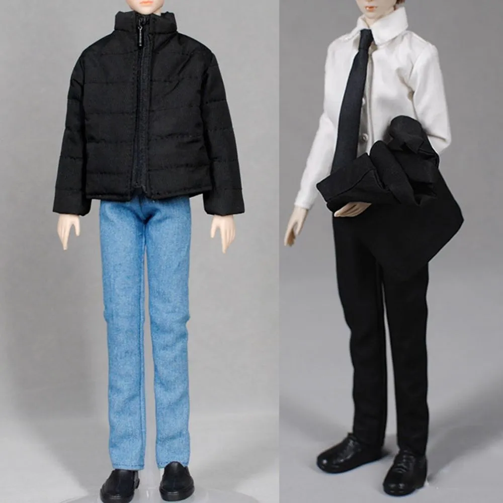 Para 1/6 de roupas de boneca BJD, suéter de malha casual para brinquedos de jeans para brinquedos de 30 cm de boneca