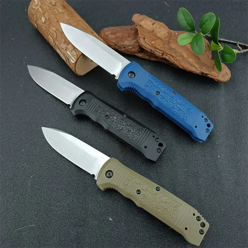 3 Modeller BM 4400 CASBAH Auto Pocket Knife Satin Drop Point Blade Textured Nylon Brazing Handtag EDC Självförsvar Auto Hunting Camping Knives 4850 3300 3400