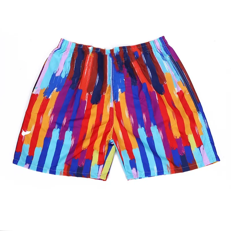 Short de plage hawaïen pour adolescents, imprimé dessin animé d'été, ample, droit, décontracté, coupe-vent, séchage rapide, grand pantalon_voghion.com