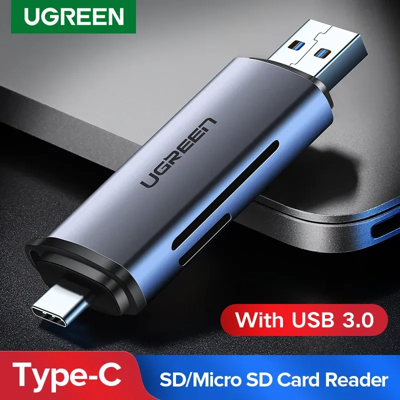 ハブUGREEN USB CカードリーダーUSB 3.0タイプCからSDマイクロSD TFカードリーダーPCラップトップアクセサリースマートメモリSDカードアダプター