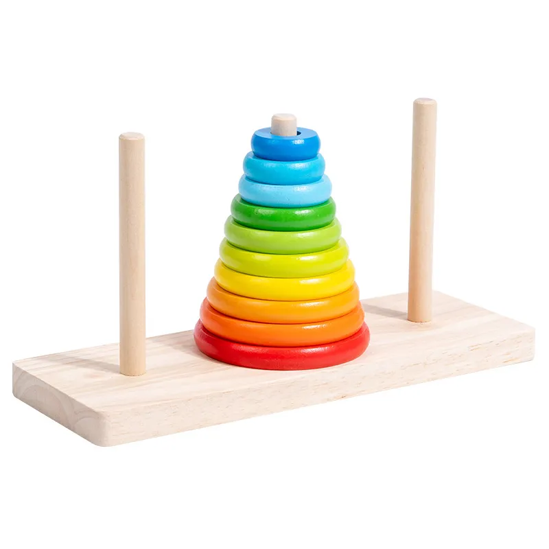 Tower Kids Educatief speelgoed HOUTEN PUZZE STACKING TOWER Early Learning Classic Mathematical Puzzle Children Baby Toys