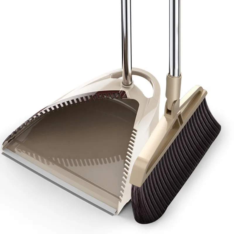 Broom Dustpan Conjunto prático Longo alça longa do lenço de pó de pó de varreduras sem deslizamento