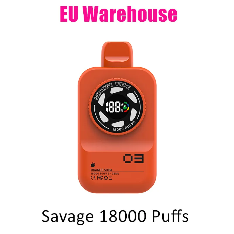 Original Savage Vaper Puff 18K 18000 28ml Juice Vapes Disposable Puff 15K 15000 Electronic E Cigarette 10 Flavors Nic 2% 3% 5% Mesh Coil 650mAh Rechargeable vs vapsolo