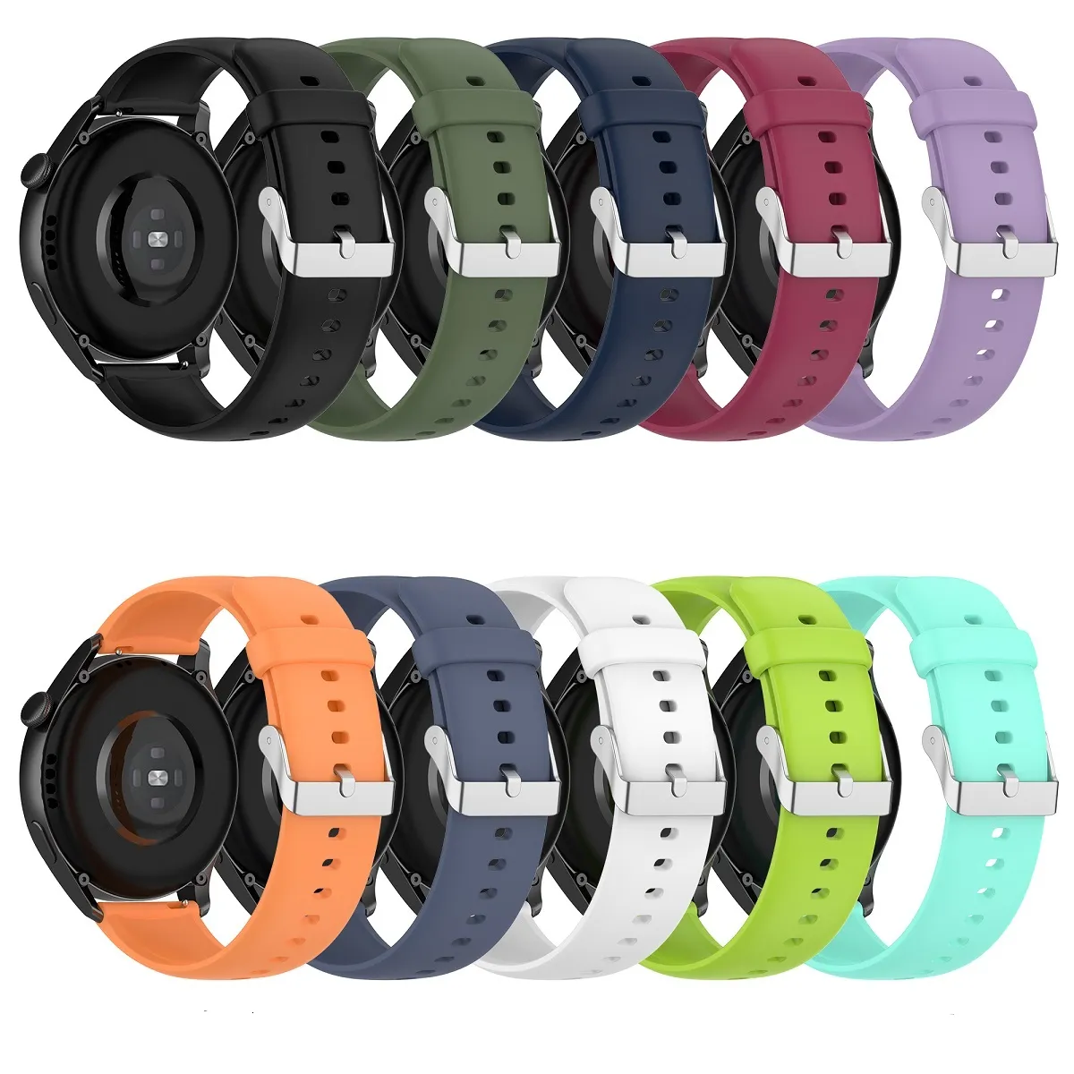 22mm Silicone Watch Band för Huawei Watch GT 3 2 46mm/ GT Runner GT3 Strap Watchband Armband Wristband för GT2 46mm Correa