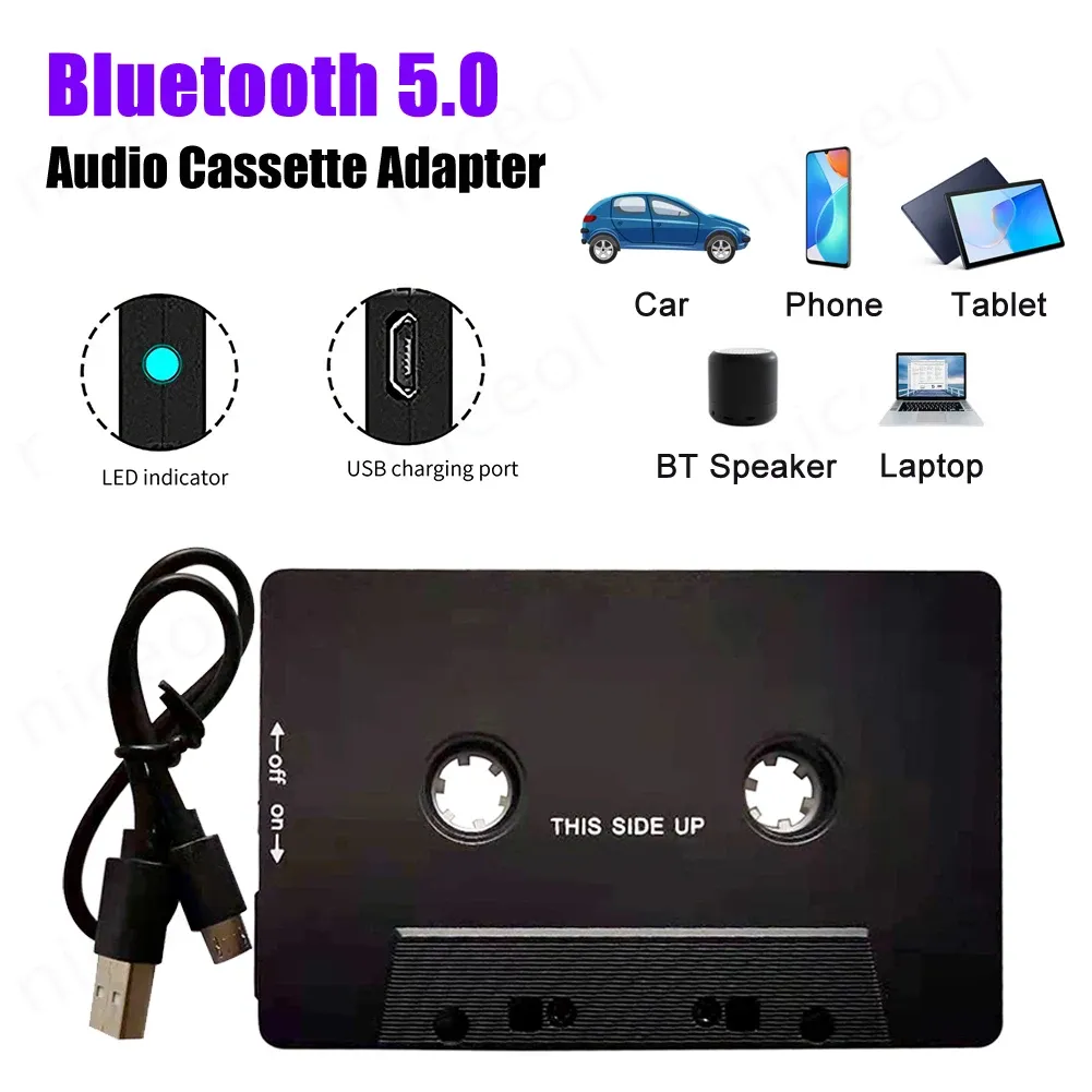 Игроки Bluetooth Aux Audio Adapter Car Careless Cassette Tape BT 5.0 Converter Universal Autocar Tape AAC MP3 SBC Стереоплеер