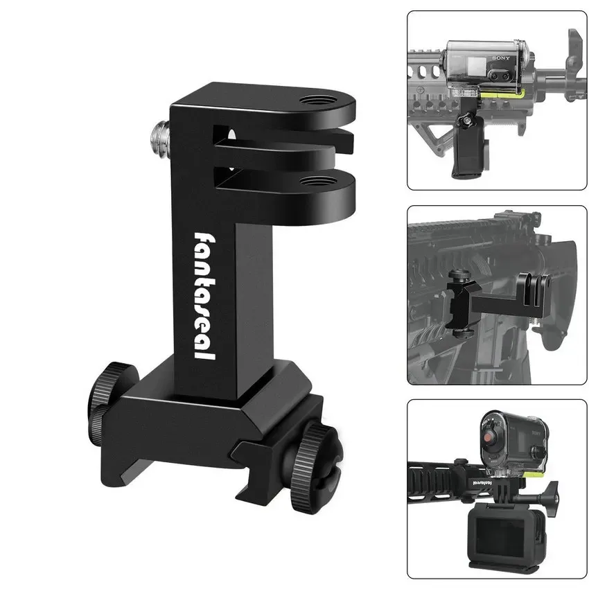 Kameras Actionkamera -Seitenmontage Picatinny Rail Adapter Kit für GoPro Hero Sony FDX HDR Jagdgewehr Pistolen Karabiner Airsoft