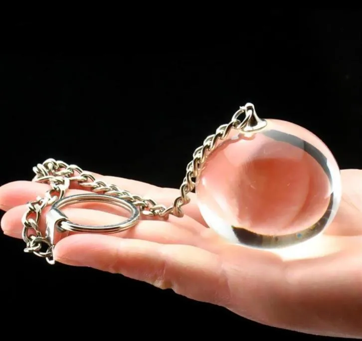 big glass ball chain anal beads butt plug sextoys large vagina anal balls buttplug bolas crystal clear glass anus plugs sex toys Y9692221