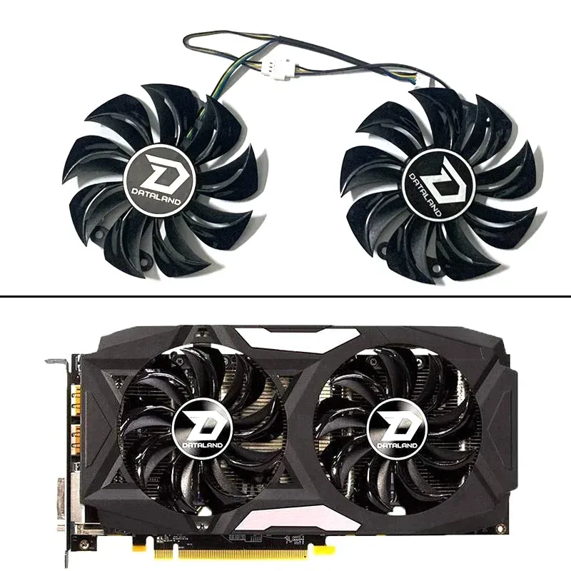 Pads 2 Pack GA91B2U Powercolor Red Devil RX580 GPU Cooler Cooling Fan for Radeon Red Dragon AX 480 470 580 Graphics Card Fan