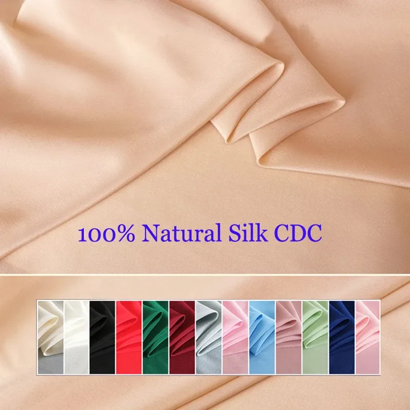 100 cm*114cm Kwaliteit Natuurlijke zijde CDC -stof voor jurk 100 Pure Silk Crepe de Chine