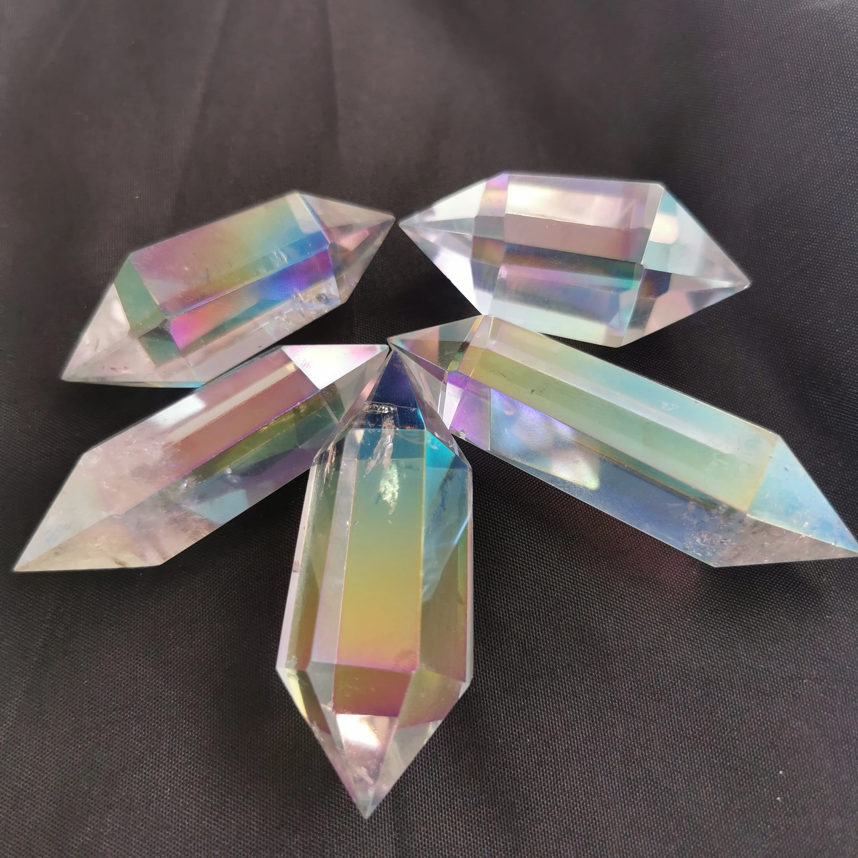 Punti a doppia terminazione esagonale di quarzo naturale di alta qualità PRISM PRIST ELETTRICATO ANGEL AUNA AURA REIKI