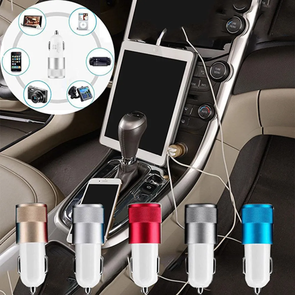Dual USB Car Charger Adapter with Cigarette Lighter for iPod iPhone 4/5 5C  5S HTC, Aluminium Alloy and ABS from Dhgate Other Interior Accessories