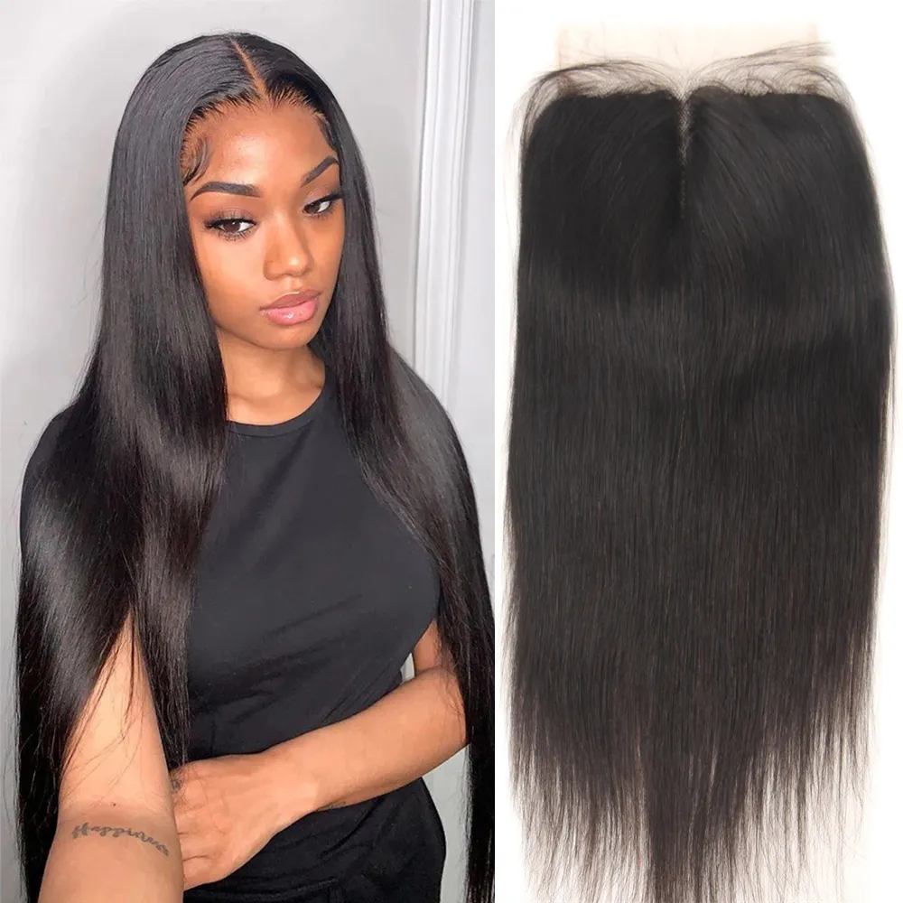 24” middle part lace closure wig w/ Brazilian hair Virgin Brazilian Hair Middle Part Lace Closure Body Wave  main image 2
