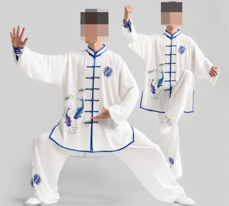 newest high quality bamboo plum flower embroidery tai chi clothing practise Kung fu suits wushu martial arts performance uniform