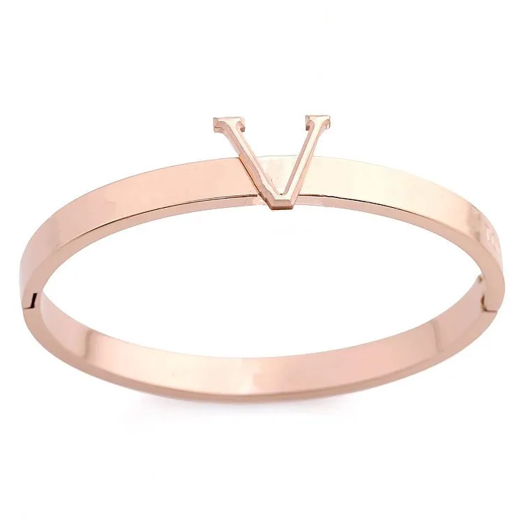 new style titanium steel gold bangle high-quality silver bracelet rose bracelets bangles women luxurious designer gift letter L not fade jewelry