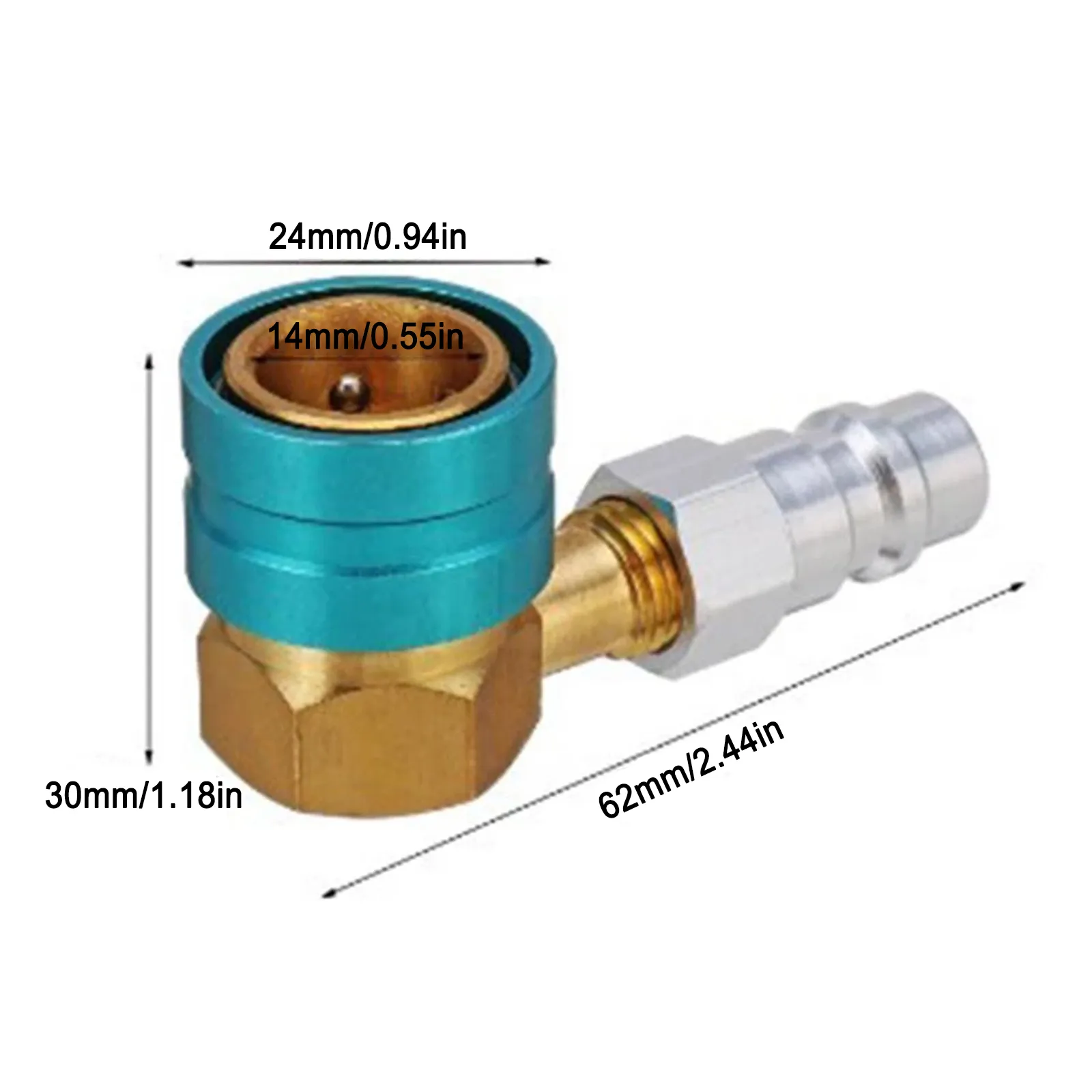 Quick Connect R134A A/C Coupler Set Safe R134 Service 1/4'' Male Flare High With Injury For A/C Gauge Set - View #3